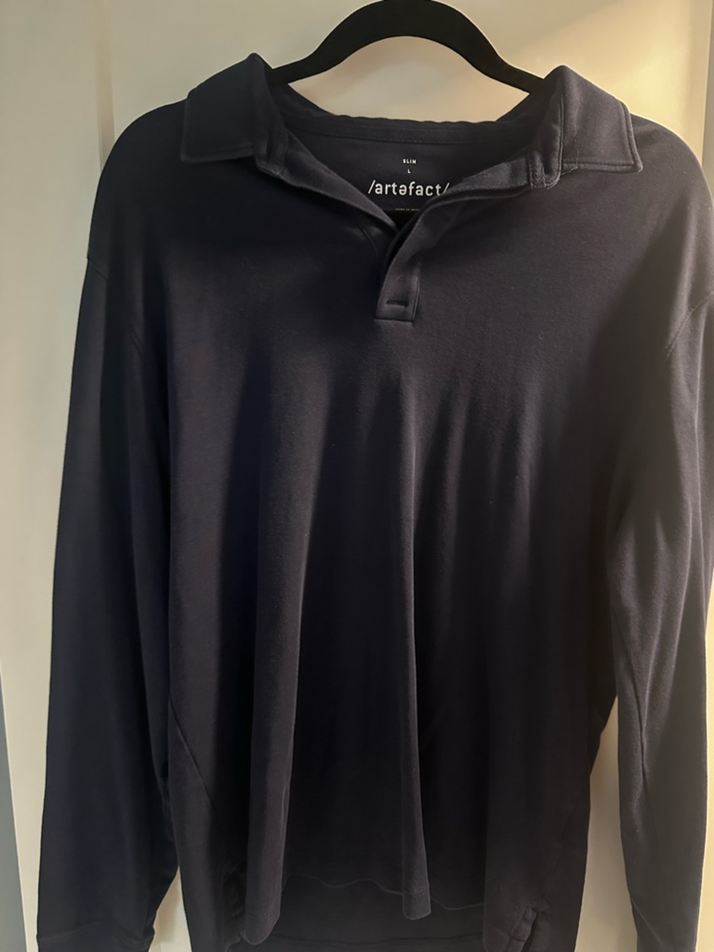 Artefact Men's Long-Sleeve Polo Shirt in Navy